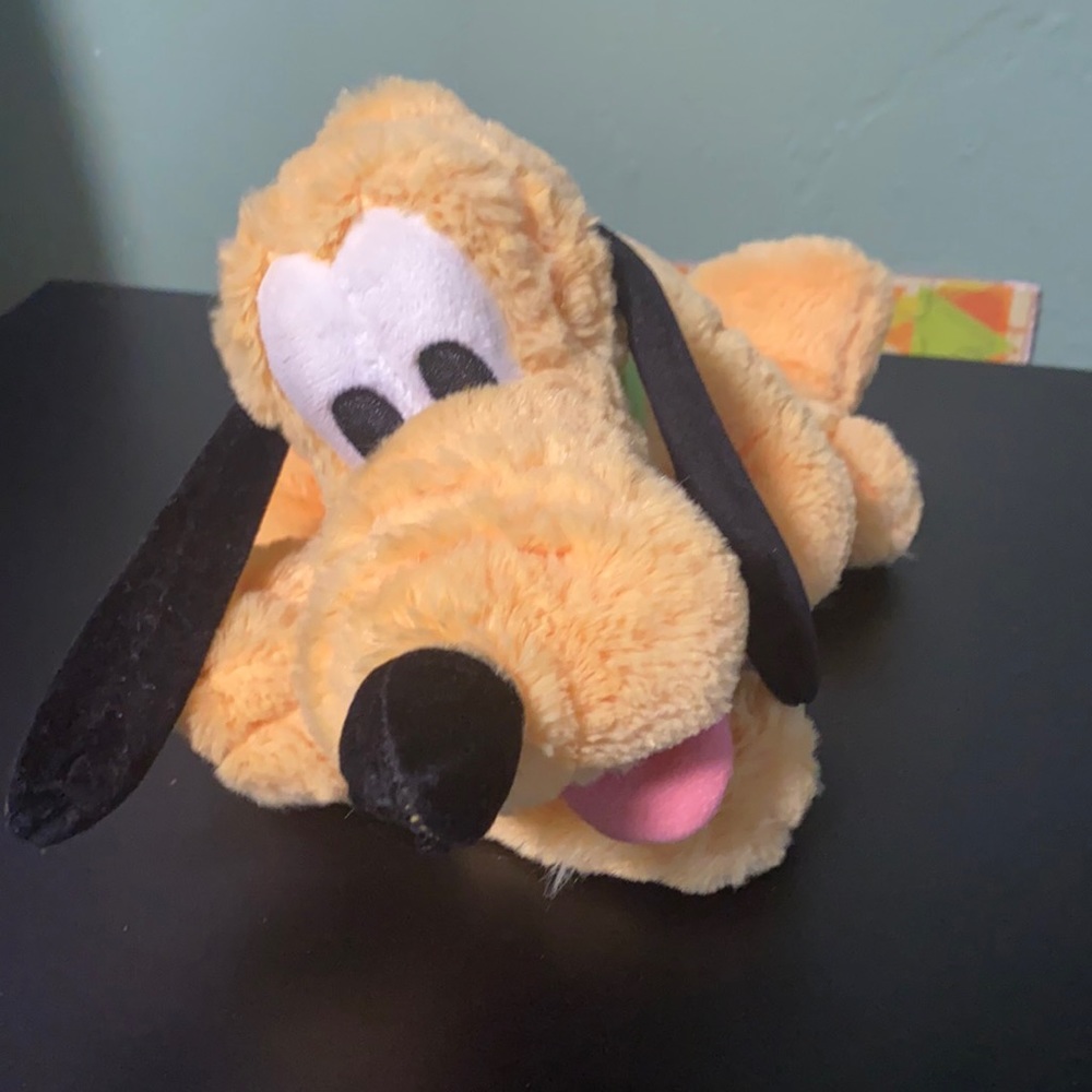 Disney Parks Pluto Dog Plush Stuffed Animal Toy Floppy Soft Cuddle Pup Yellow
